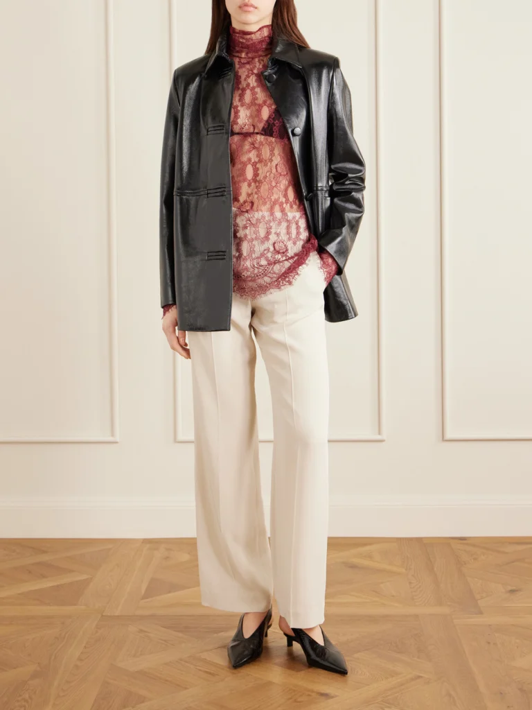 Dolce & Gabbana Chantilly Lace Turtleneck Blouse