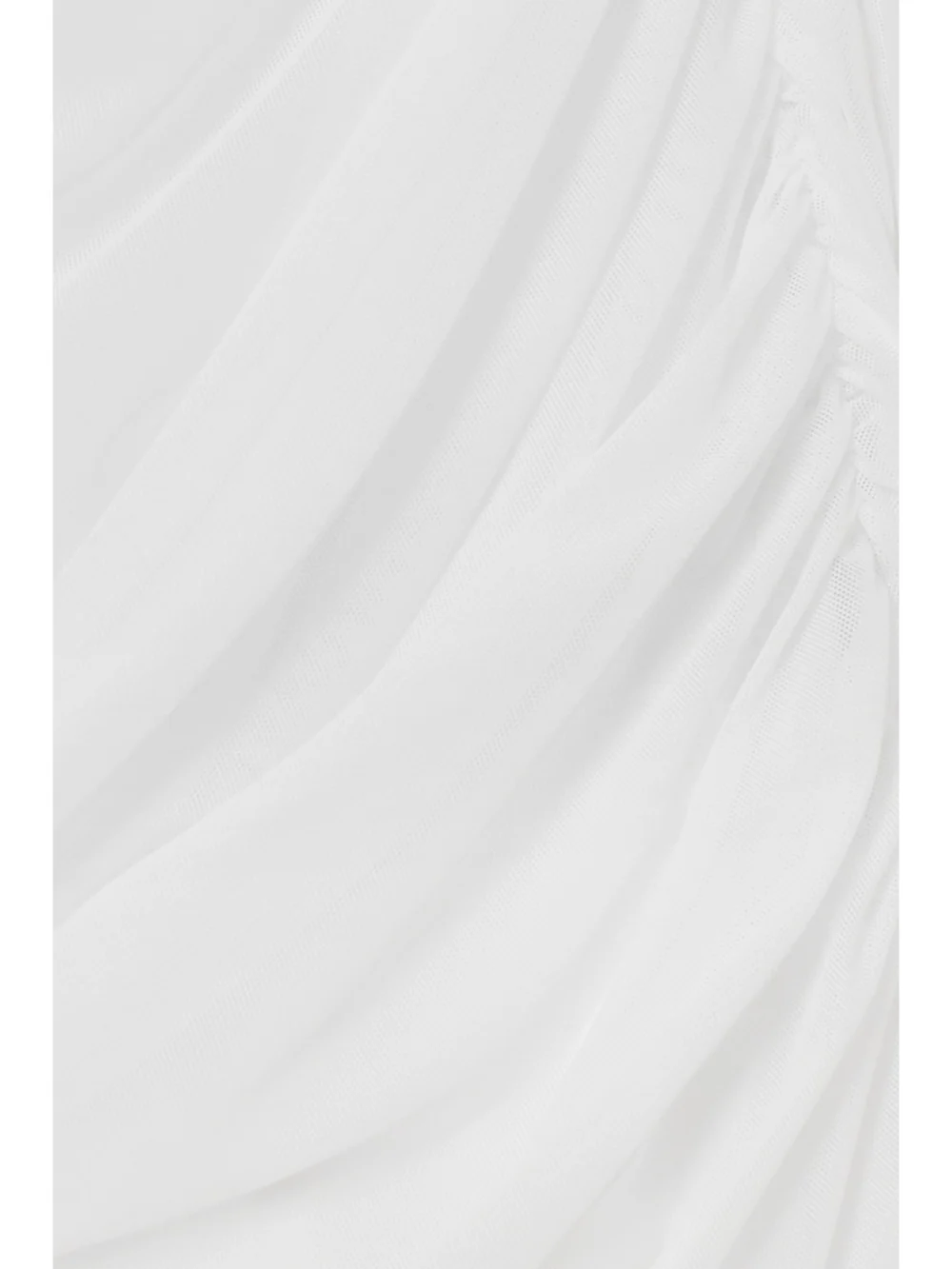 Close-up detail of the Dolce & Gabbana Cold-shoulder Ruched Stretch-tulle Maxi Dress