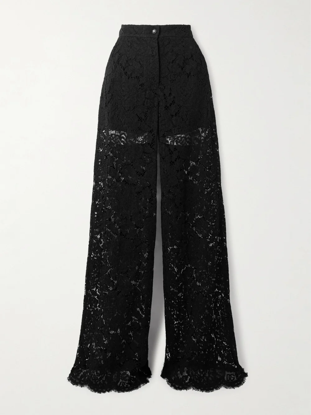 Dolce & Gabbana Corded Lace Wide-leg Pants in black