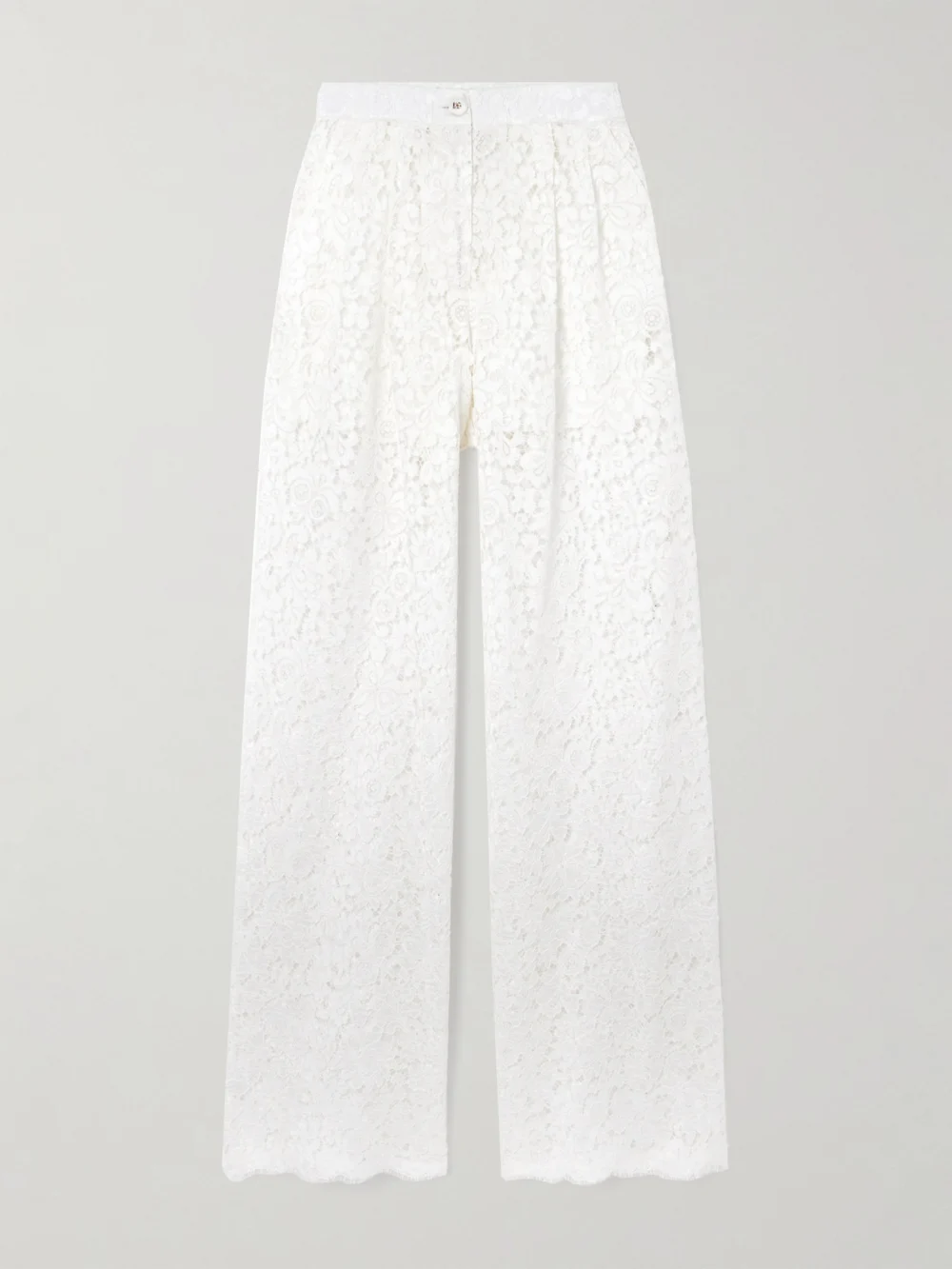 Dolce & Gabbana Corded Lace Wide-leg Pants in white