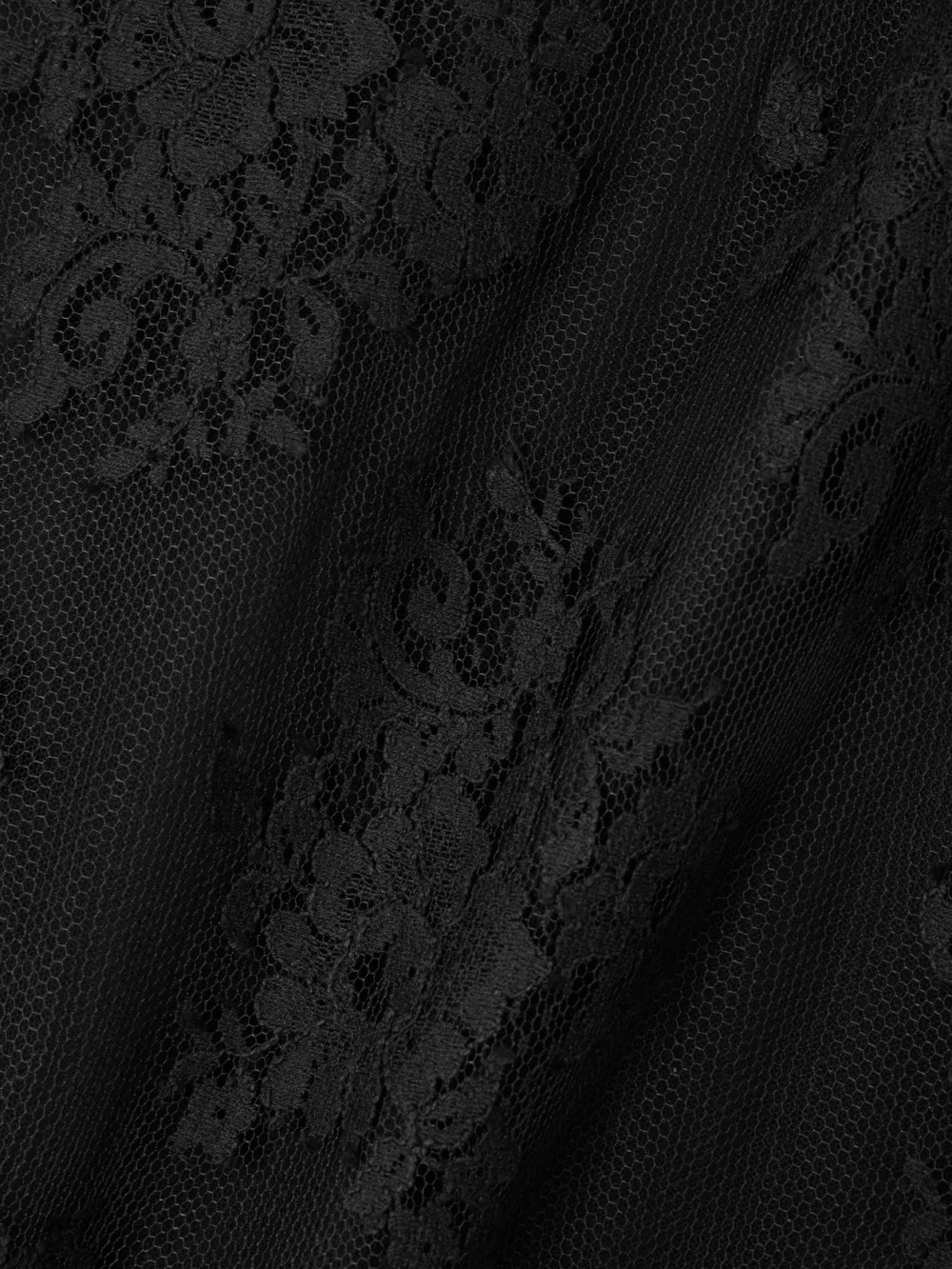 Close-up detail of the Dolce & Gabbana Cotton-blend Chantilly Lace Midi Skirt