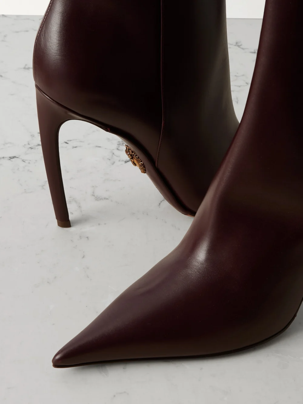 Close-up detail of the Dolce & Gabbana Devotion Leather Ankle Boots