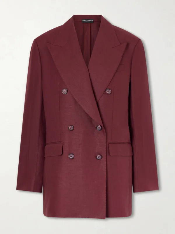 Dolce & Gabbana Double-breasted Oversized Linen Blazer