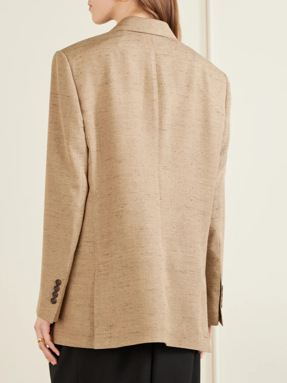 Back view of the Dolce & Gabbana Double-breasted Oversized Woven Blazer