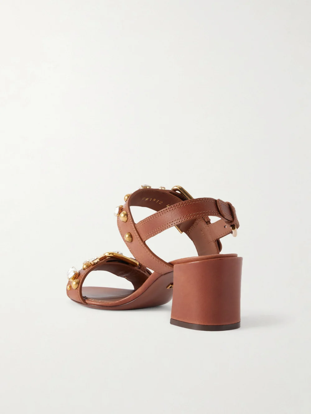 Back view of the Dolce & Gabbana Embellished Leather Slingback Sandals