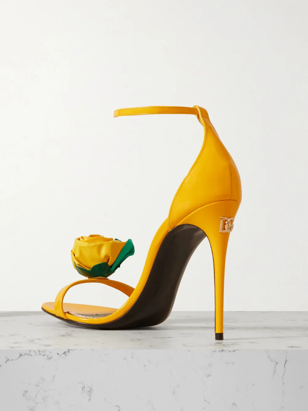 Back view of the Dolce & Gabbana Embellished Patent-leather Sandals