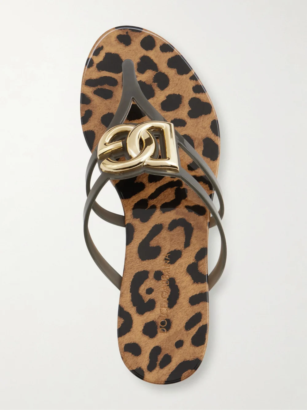 Close-up detail of the Dolce & Gabbana Embellished Rubber Sandals