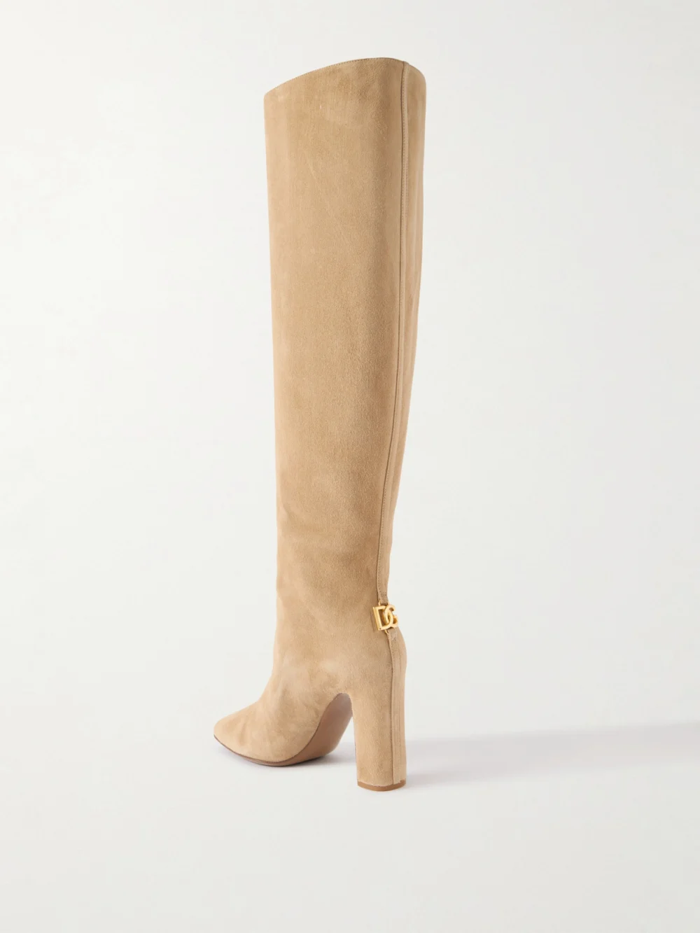Back view of the Dolce & Gabbana Embellished Suede Knee Boots