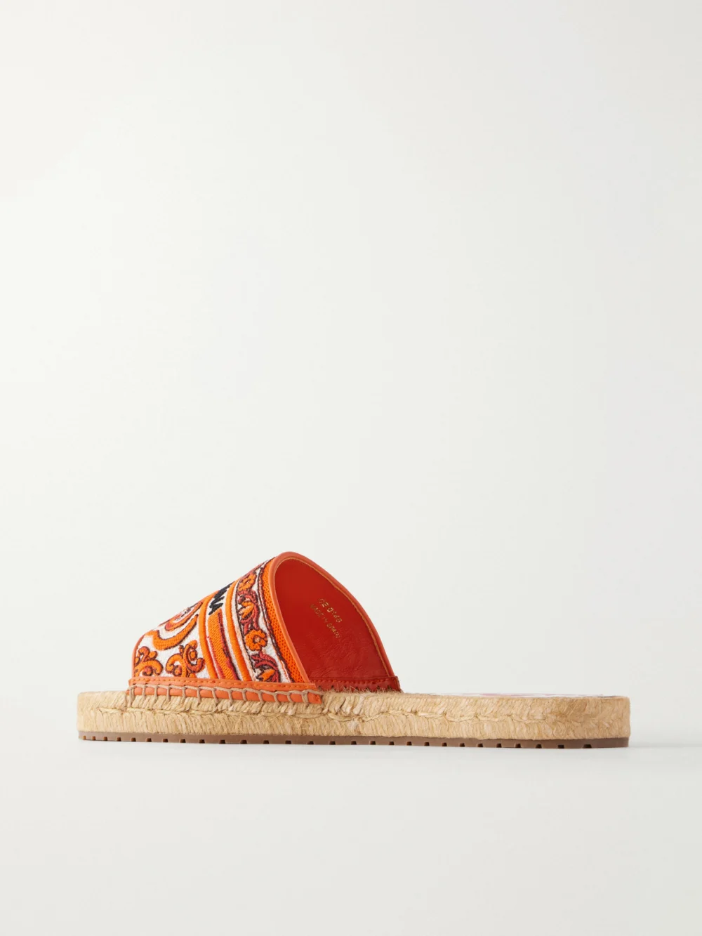 Back view of the Dolce & Gabbana Embroidered Leather-trimmed Espadrille Sandals