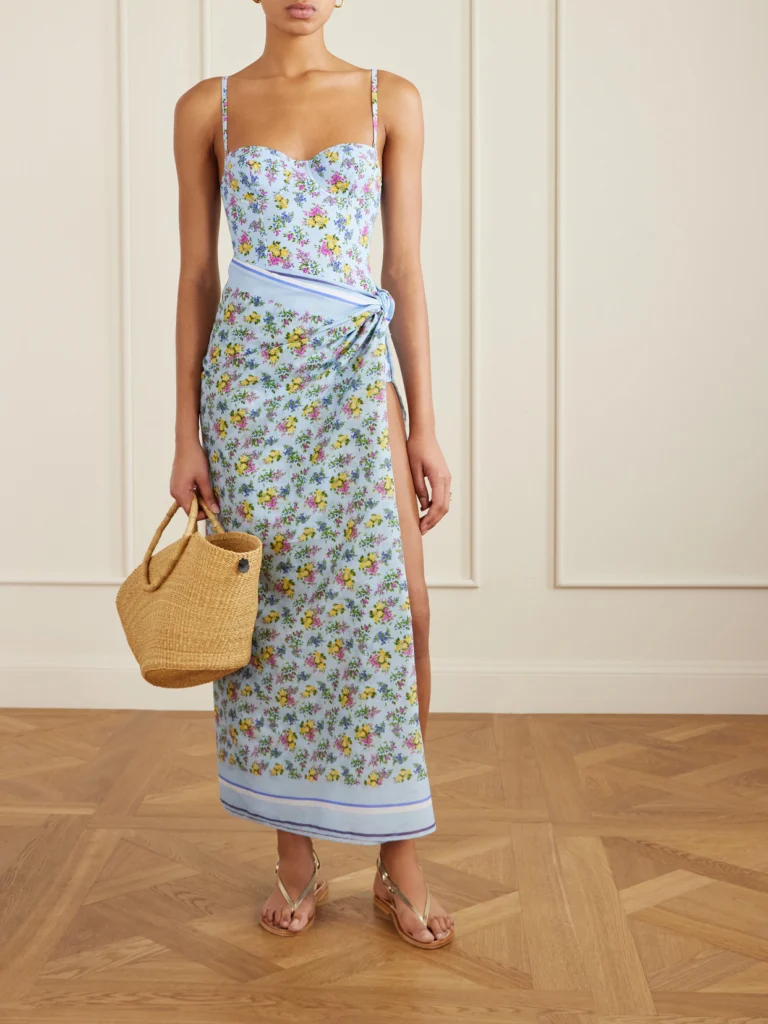 Dolce & Gabbana Floral-print Fringed Cotton-voile Coverup