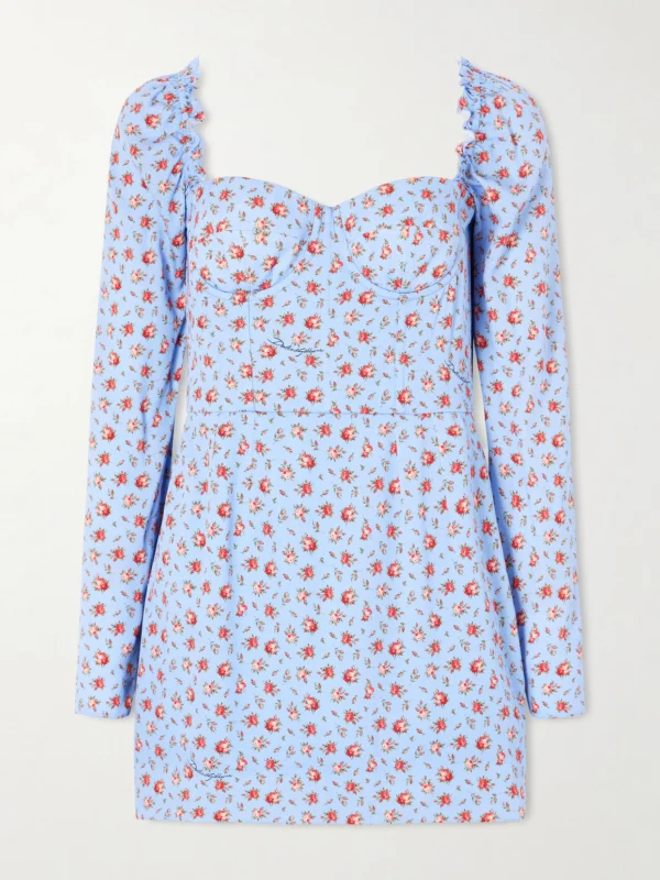 Dolce & Gabbana Floral-print Stretch-silk Mini Dress