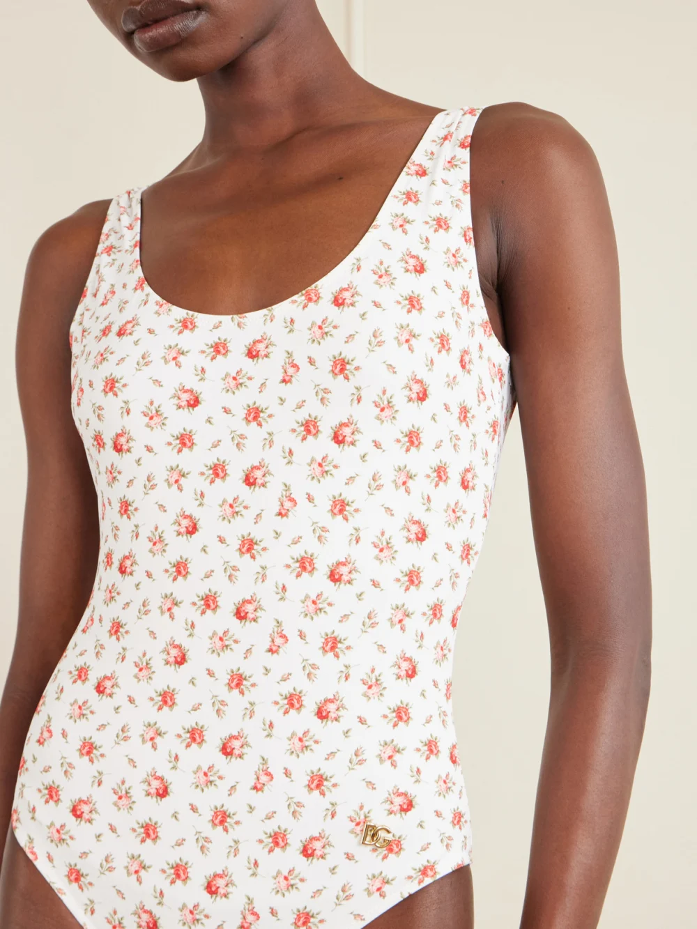 Close-up detail of the Dolce & Gabbana Floral-print Swimsuit