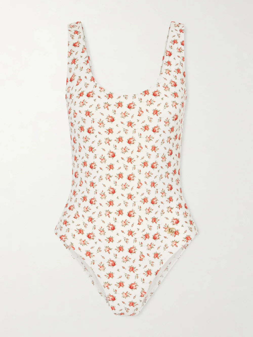 Dolce & Gabbana Floral-print Swimsuit in white