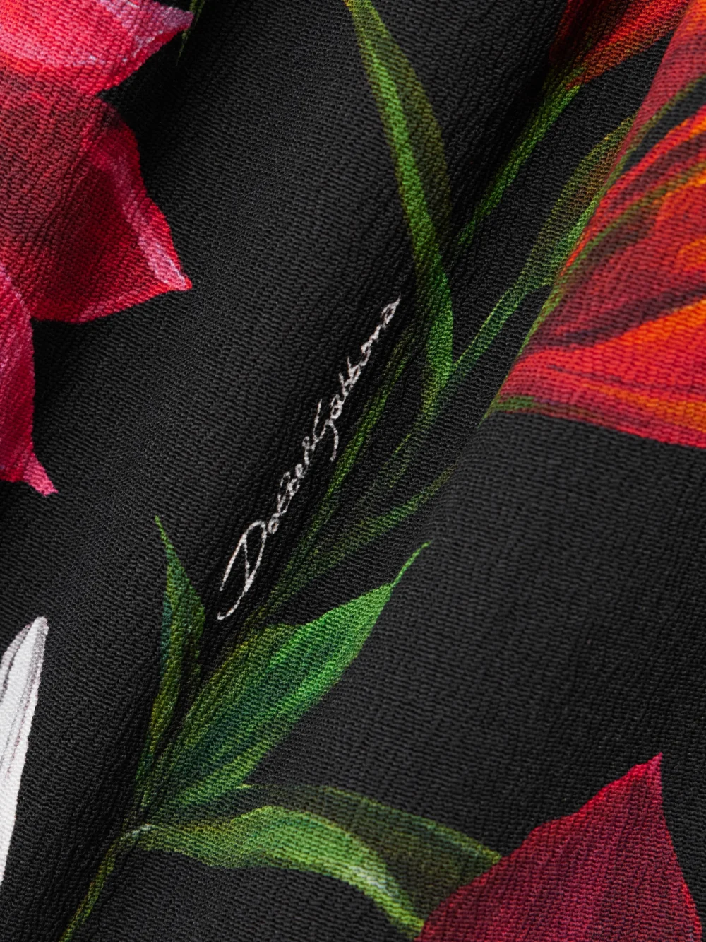 Close-up detail of the Dolce & Gabbana Floral-print Woven Mini Dress