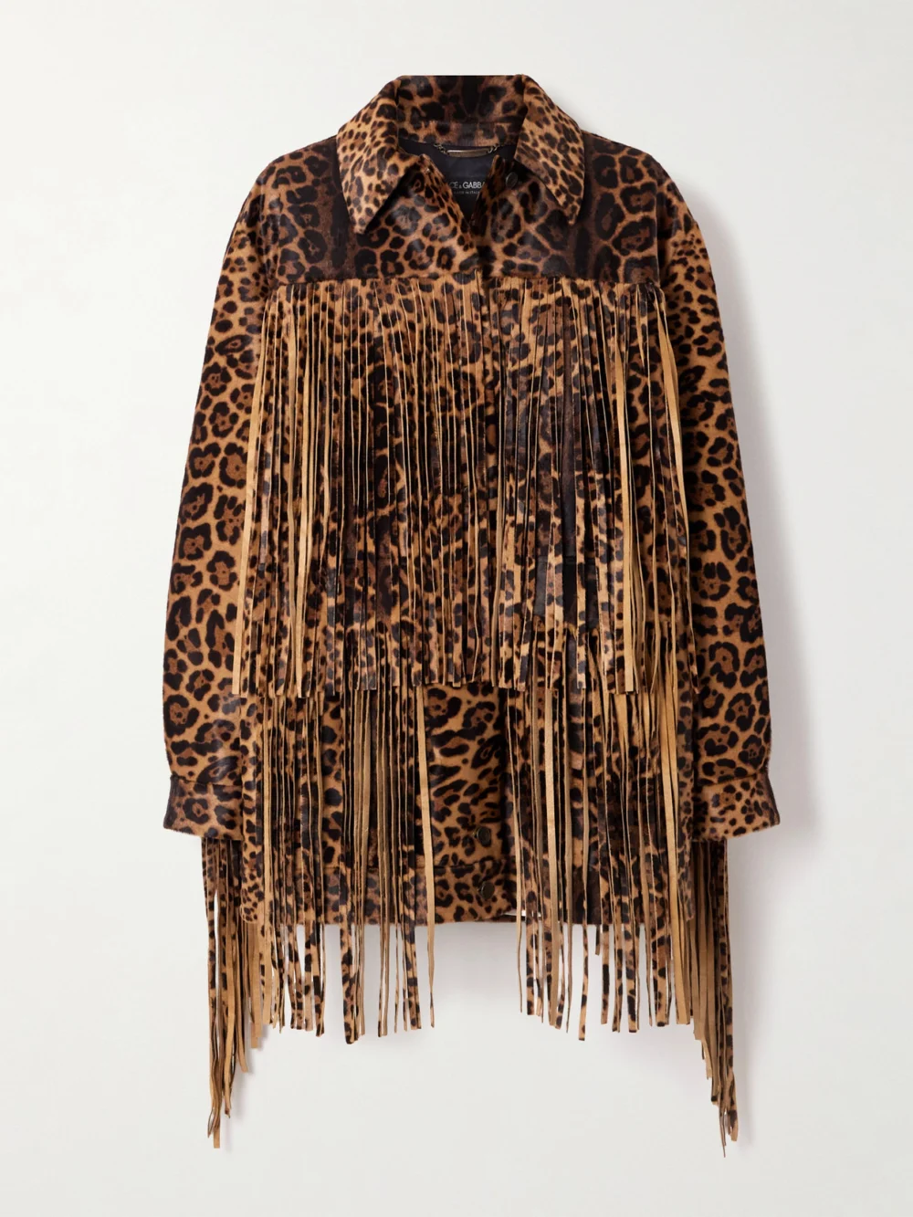 Dolce & Gabbana Fringed Leopard-print Calf Hair Jacket in leopard print