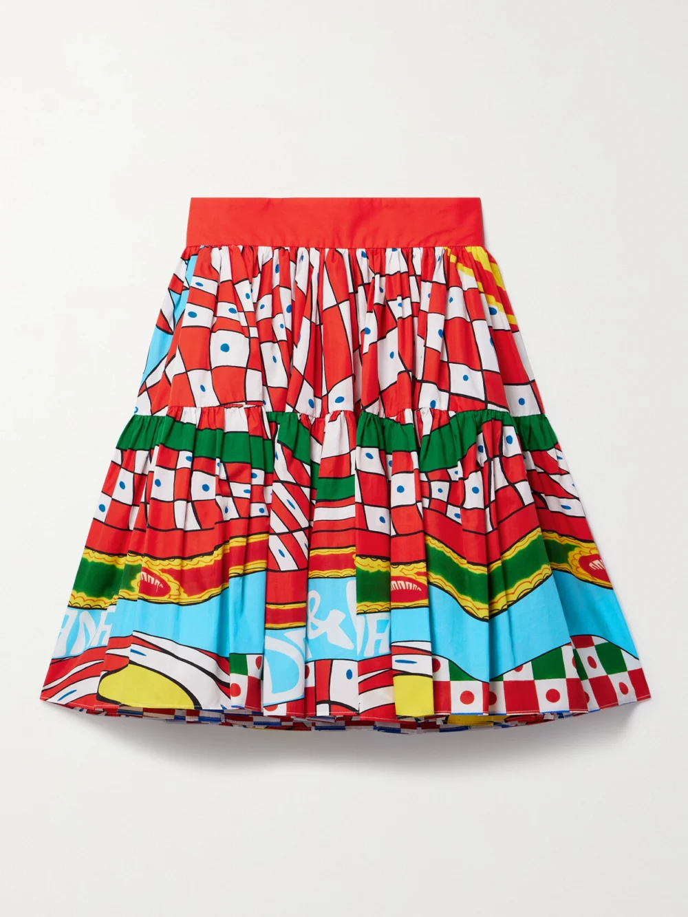 Dolce & Gabbana Gathered Printed Cotton-poplin Mini Skirt in it36
