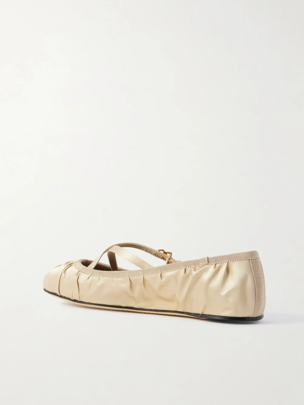 Back view of the Dolce & Gabbana Gathered Satin Mary Jane Ballet Flats