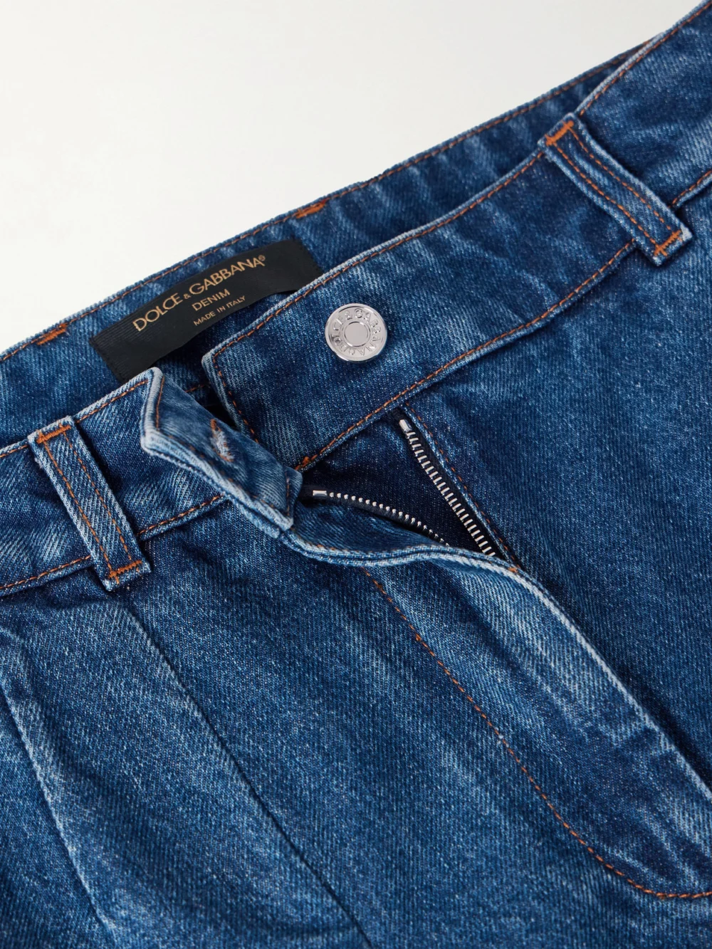 Close-up detail of the Dolce & Gabbana High-rise Wide-leg Jeans