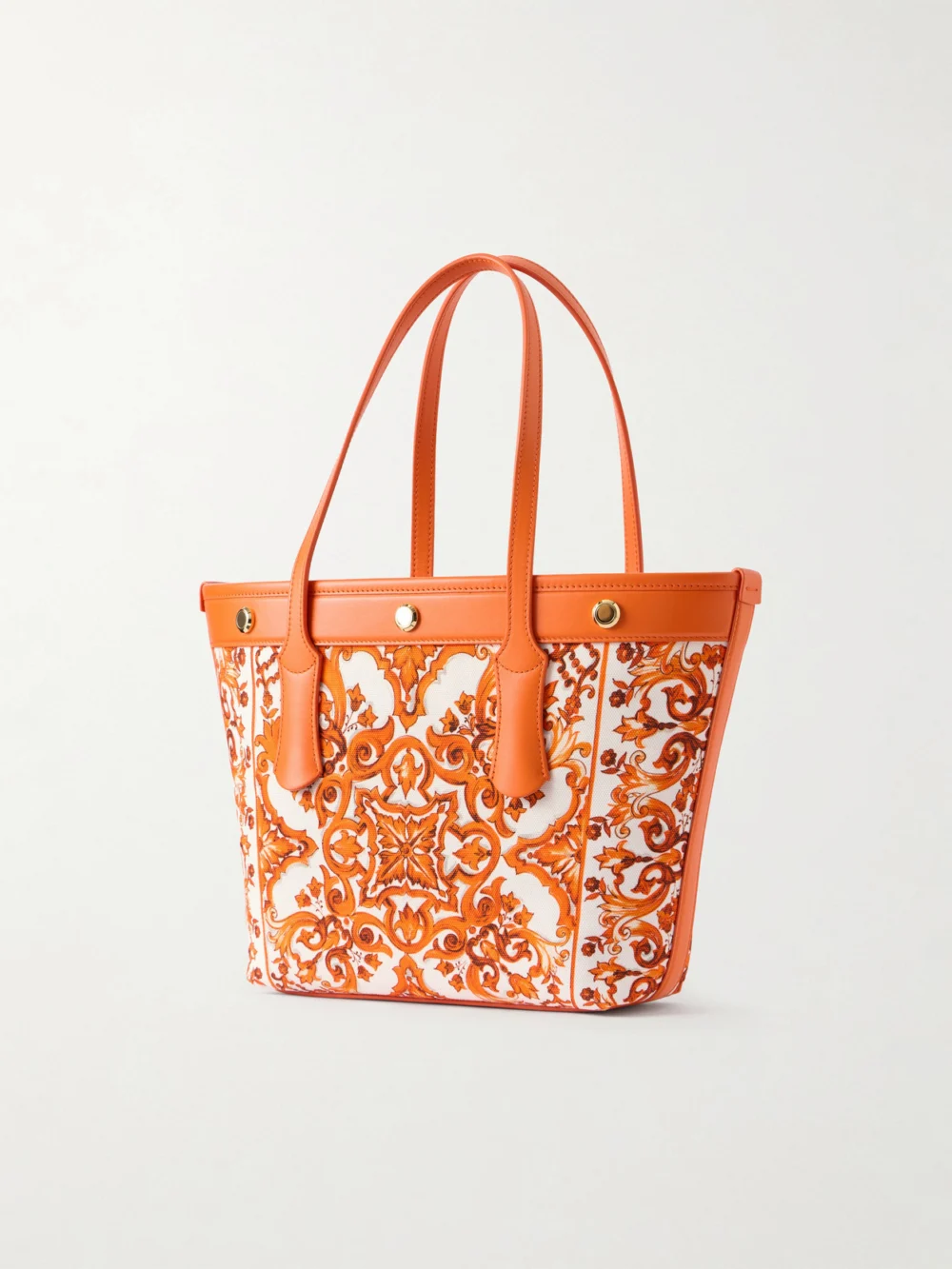 Back view of the Dolce & Gabbana Kendra Printed Logo-embellished Leather-trimmed Canvas Shoulder Bag
