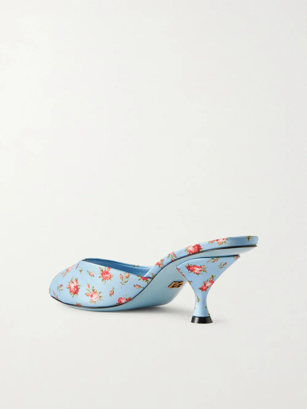 Back view of the Dolce & Gabbana Kiera Floral-print Satin Mules
