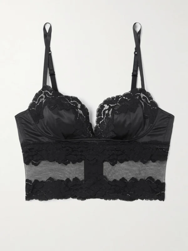 Dolce & Gabbana Lace and Stretch-silk Satin Balconette Bralette