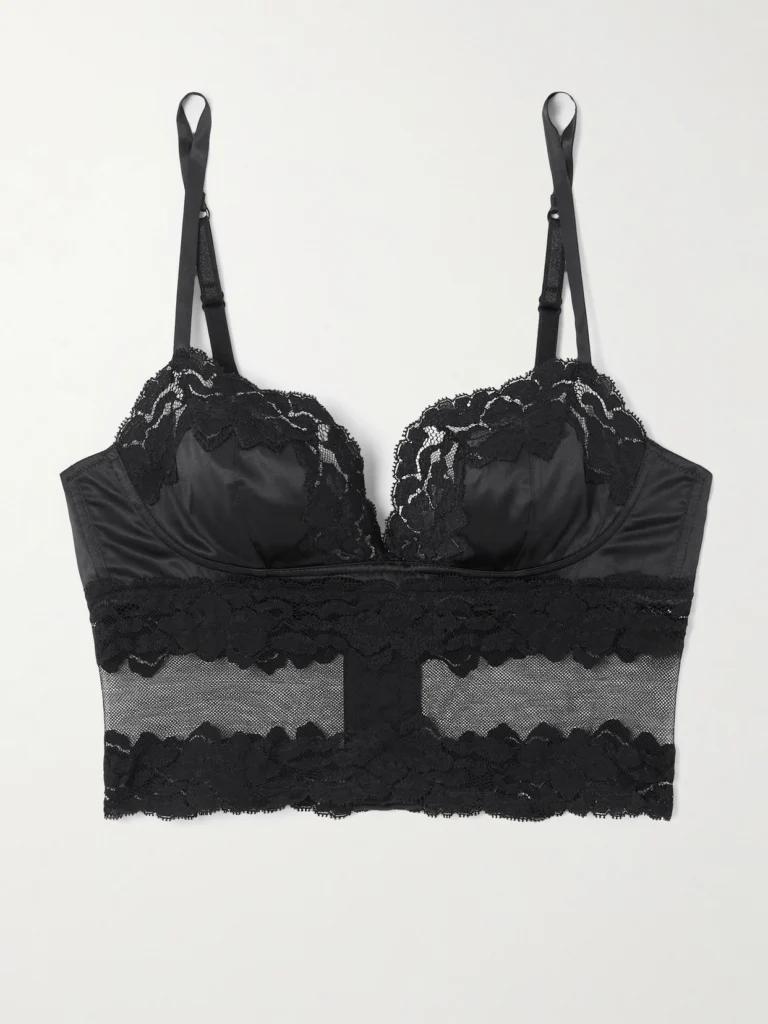 Dolce & Gabbana Lace and Stretch-silk Satin Balconette Bralette