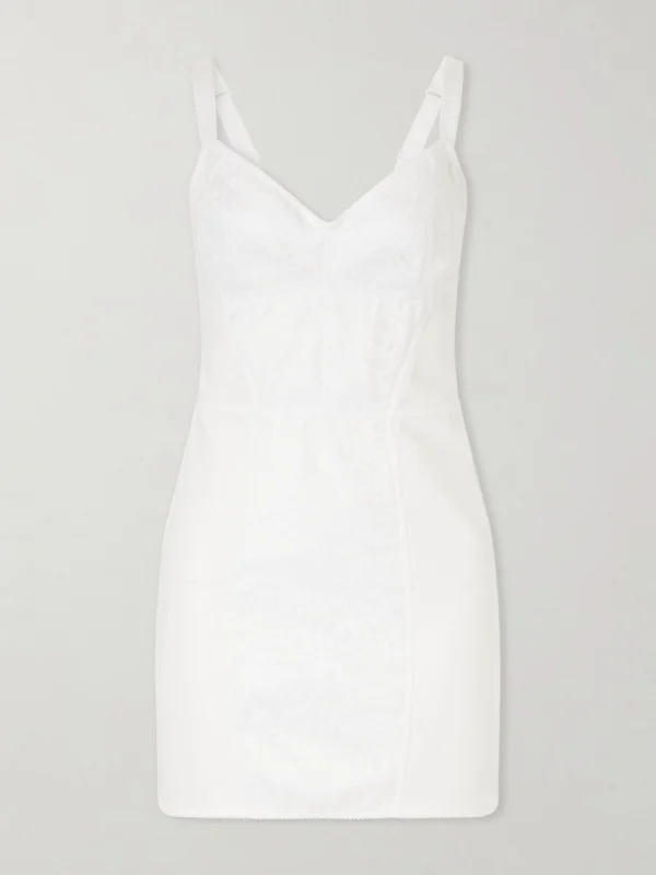 Dolce & Gabbana Lace-paneled Jersey Mini Dress