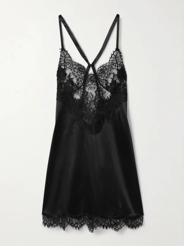 Dolce & Gabbana Lace-trimmed Satin Mini Dress