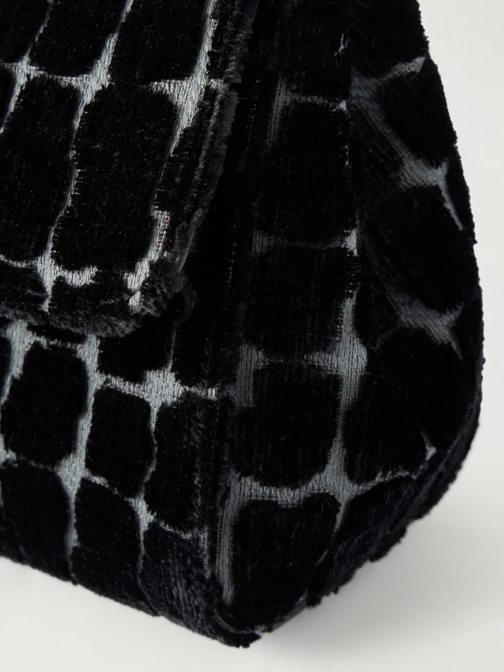 Close-up detail of the Dolce & Gabbana Leather-trimmed Velvet Top-handle Bag