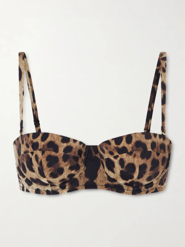 Dolce & Gabbana Leopard-print Balconette Bikini Top