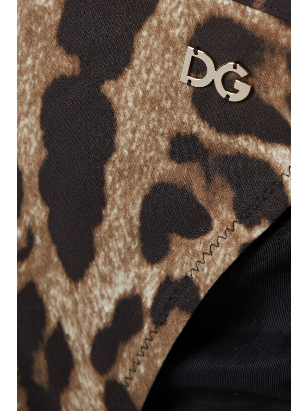 Close-up detail of the Dolce & Gabbana Leopard-print Bikini Briefs