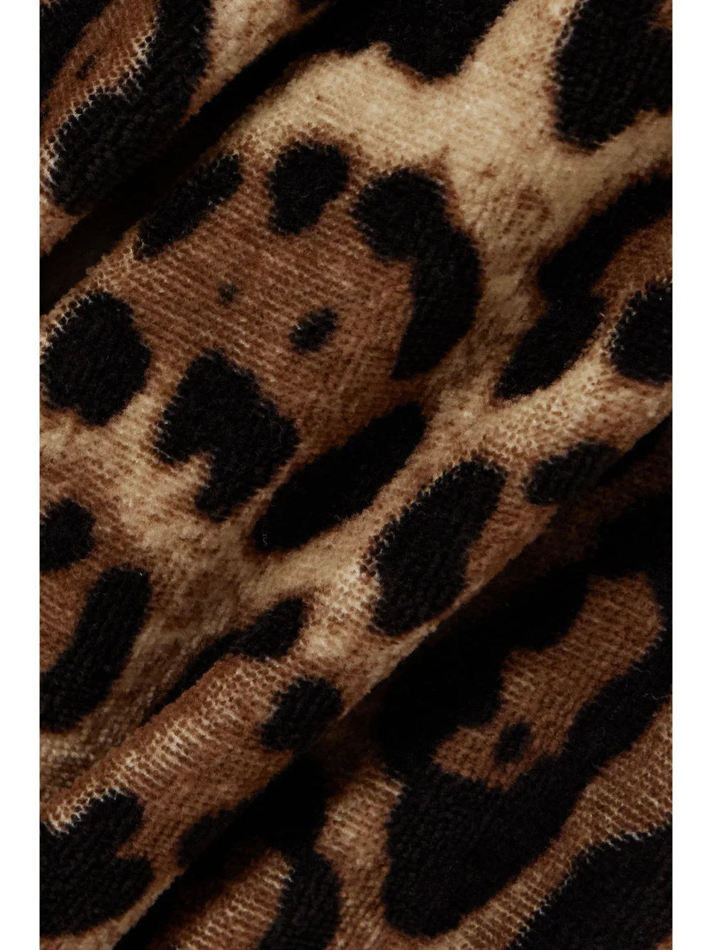 Close-up detail of the Dolce & Gabbana Leopard-print Cotton-terry Robe