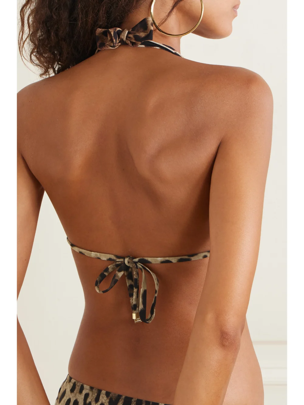 Back view of the Dolce & Gabbana Leopard-print Halterneck Bikini Top