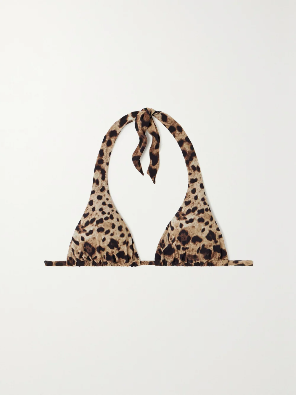 Dolce & Gabbana Leopard-print Halterneck Bikini Top in leopard print
