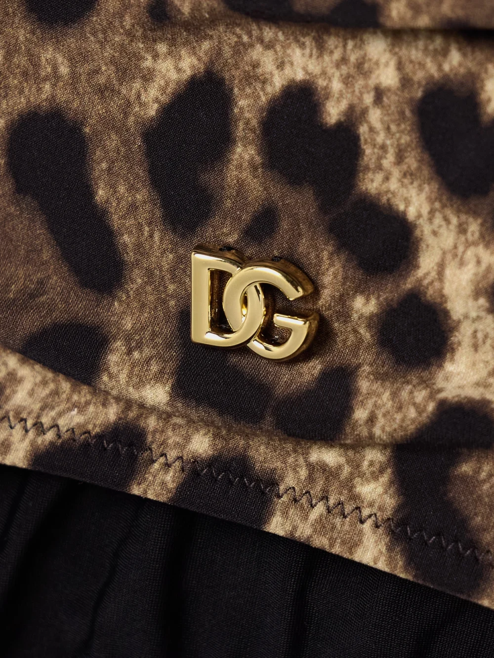 Close-up detail of the Dolce & Gabbana Leopard-print Halterneck Swimsuit