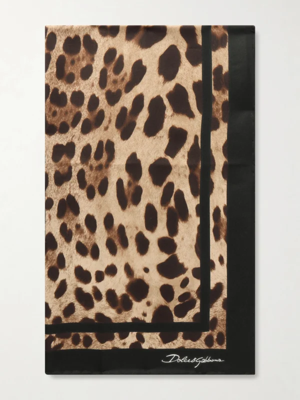 Dolce & Gabbana Leopard-print Silk-twill Scarf