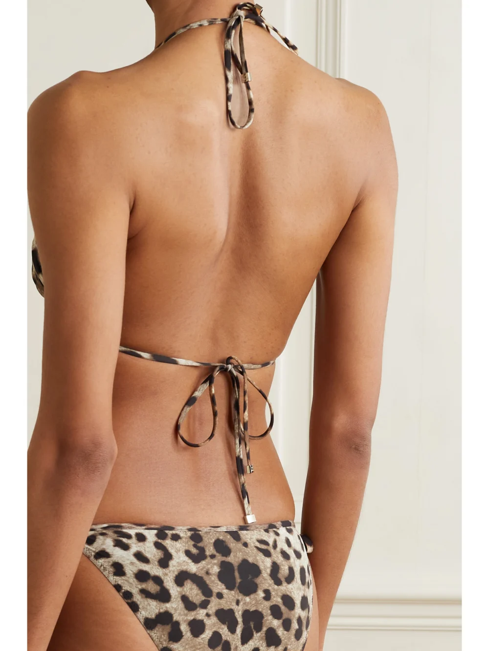 Back view of the Dolce & Gabbana Leopard-print Triangle Bikini Top