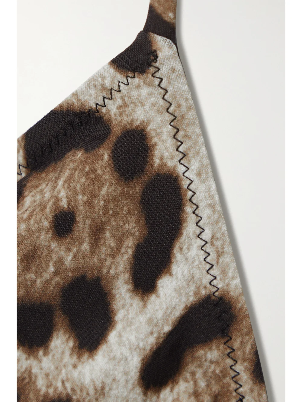 Close-up detail of the Dolce & Gabbana Leopard-print Triangle Bikini Top