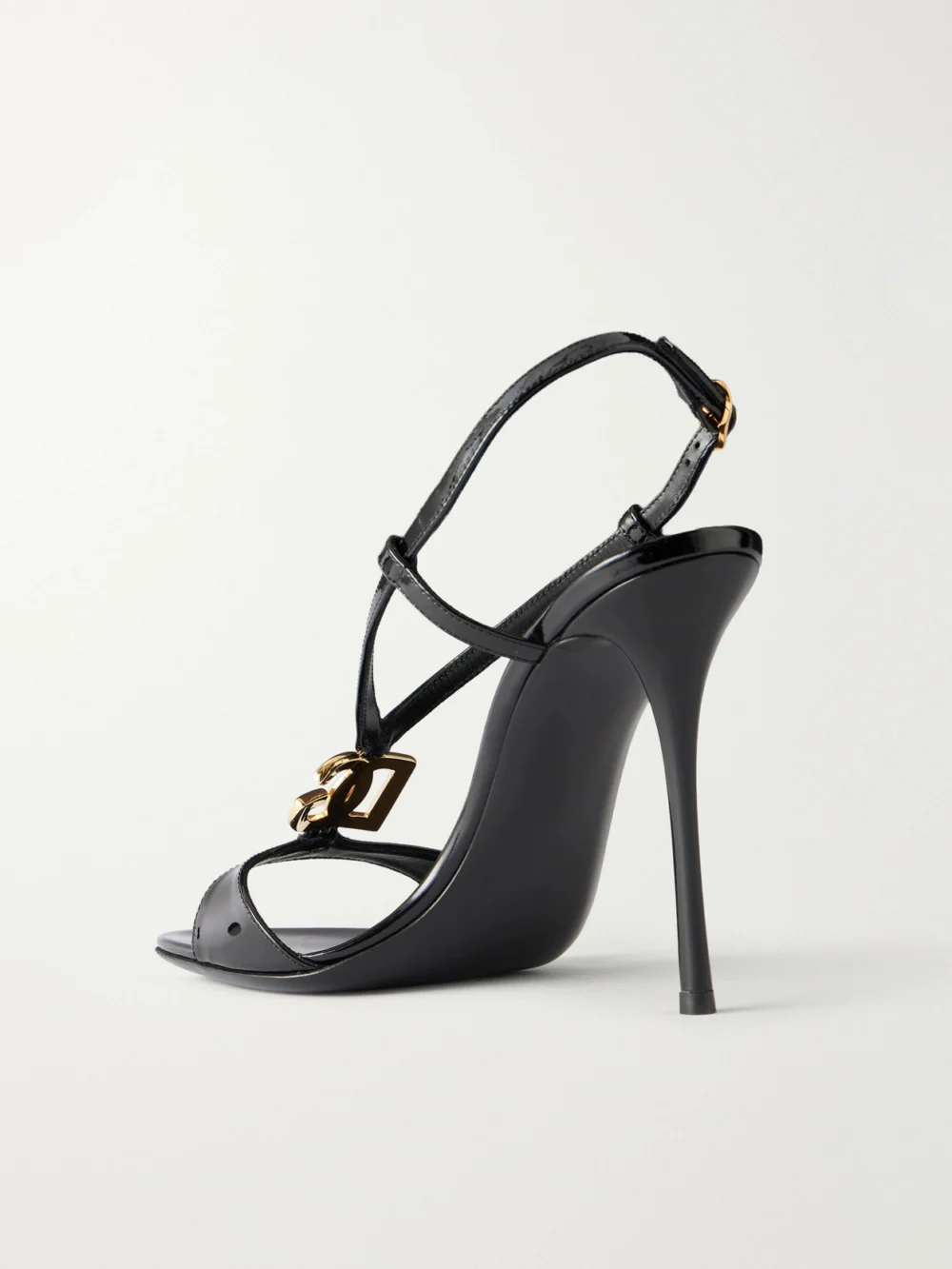 Back view of the Dolce & Gabbana Logo-detailed 105 Patent-leather Sandals