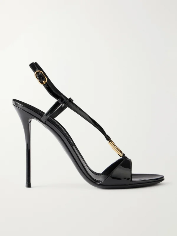 Dolce & Gabbana Logo-detailed 105 Patent-leather Sandals