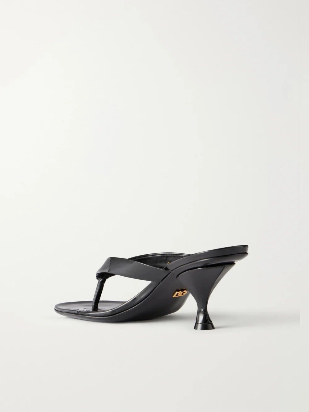 Back view of the Dolce & Gabbana Logo-detailed Patent-leather Thong Sandals
