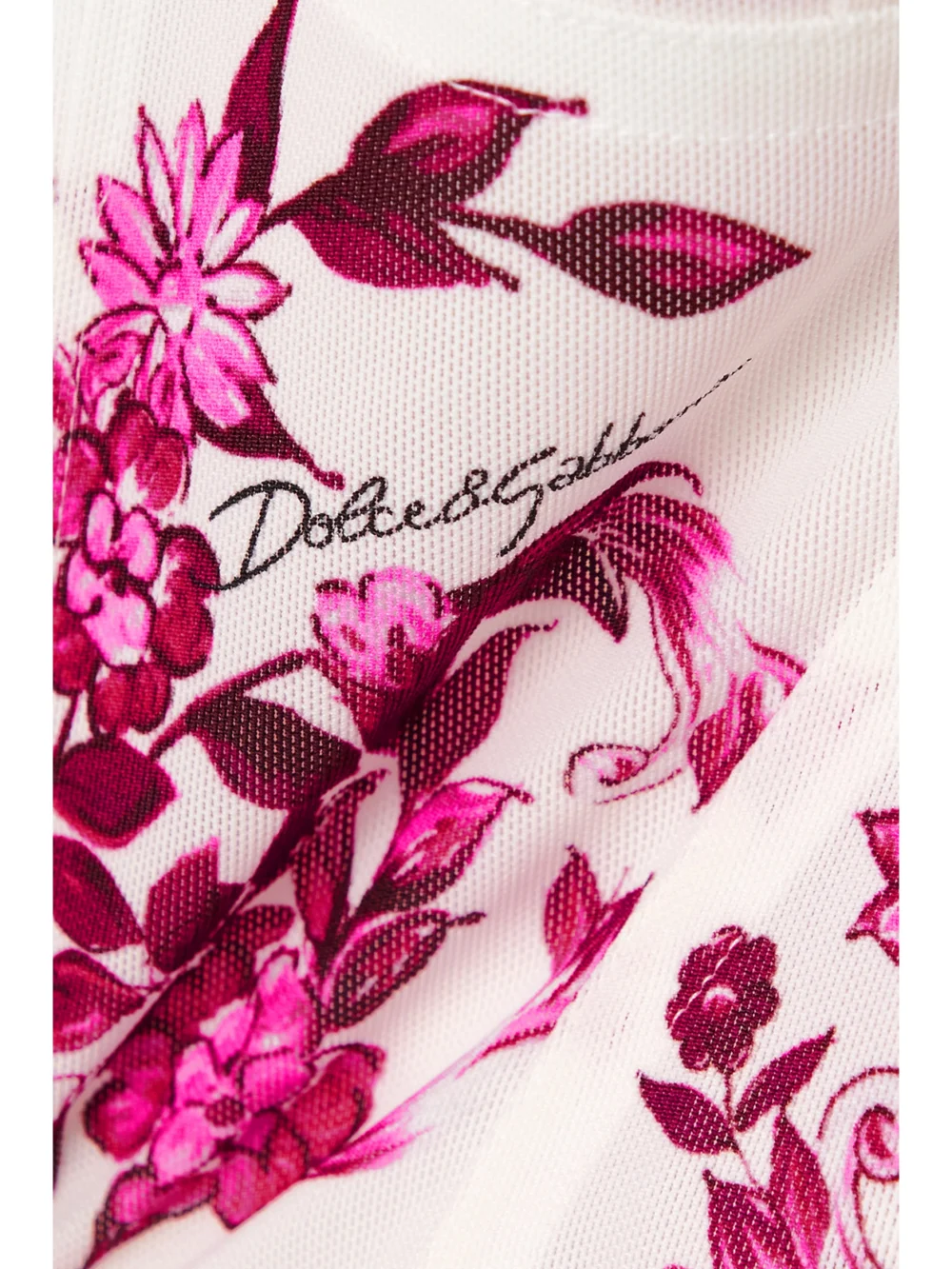 Close-up detail of the Dolce & Gabbana Maiolica Floral-print Mesh Bustier Top