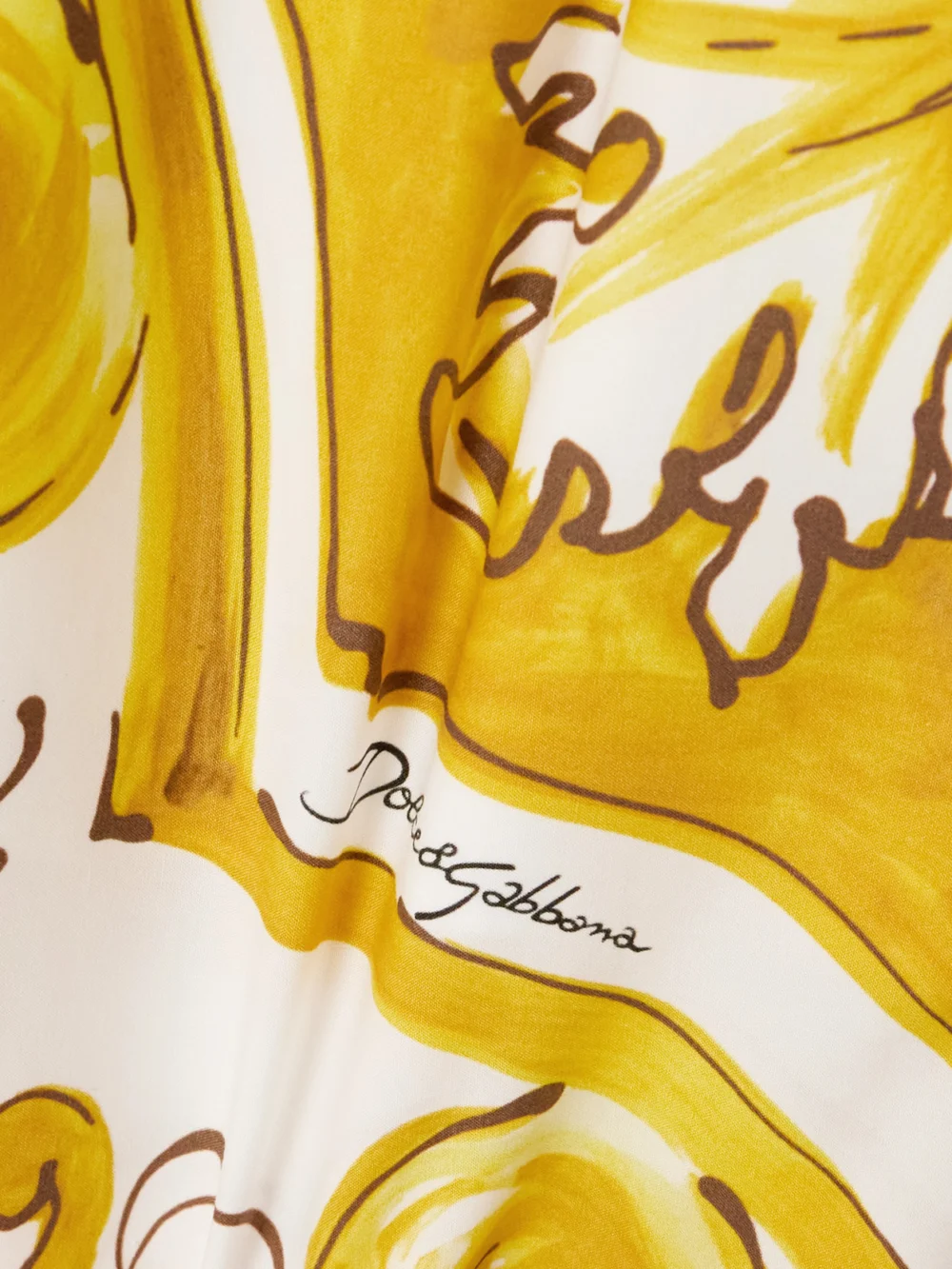 Close-up detail of the Dolce & Gabbana Maiolica Printed Cotton-poplin Shorts