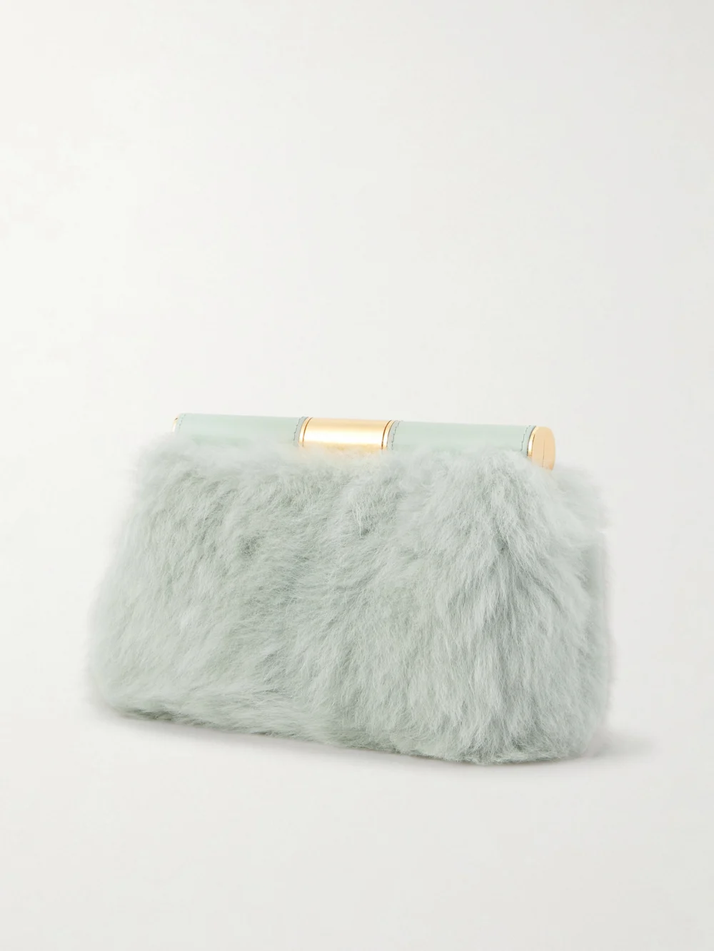 Back view of the Dolce & Gabbana Marlene Leather-trimmed Shearling Shoulder Bag