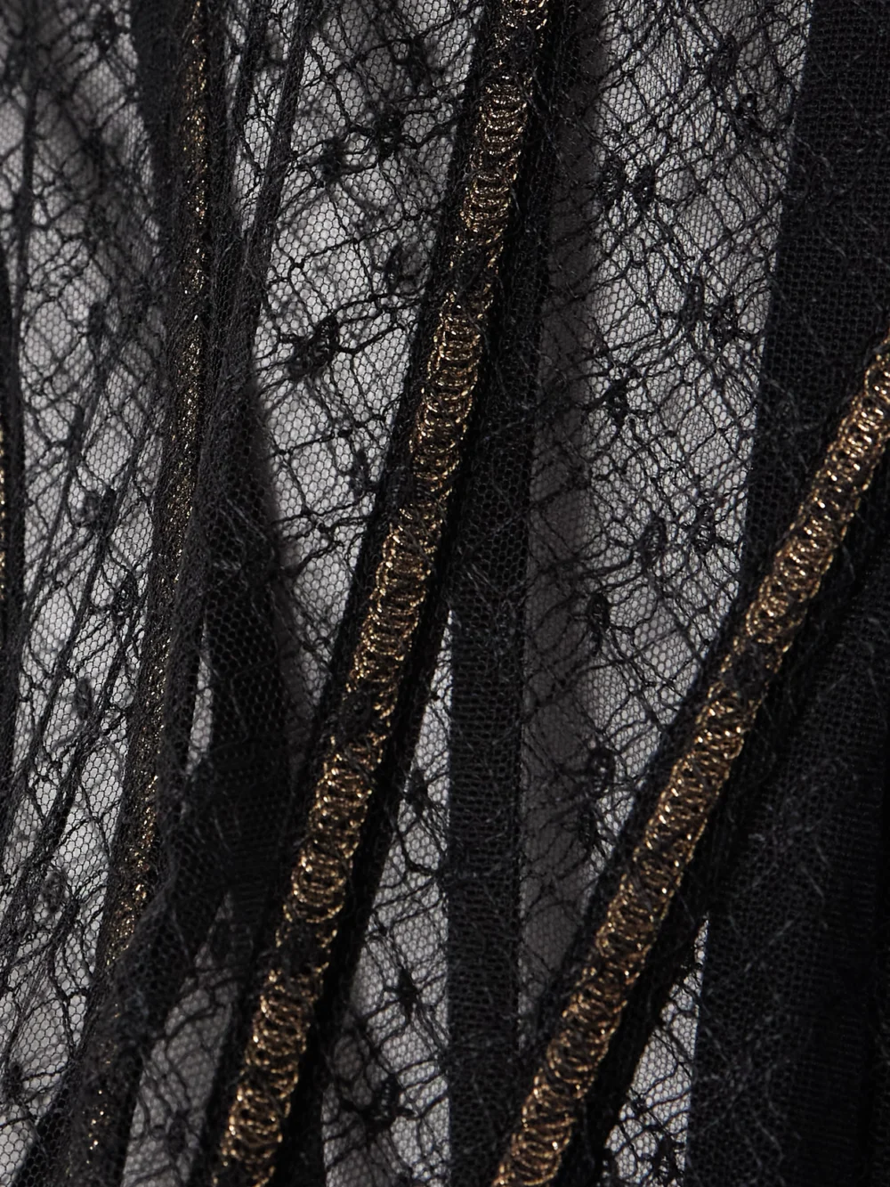Close-up detail of the Dolce & Gabbana Metallic Point D'esprit Bustier Top