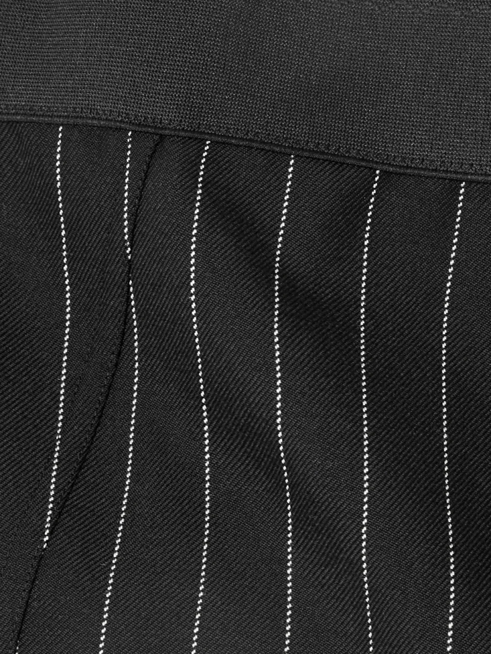 Close-up detail of the Dolce & Gabbana Pinstriped Wool-blend Twill Shorts