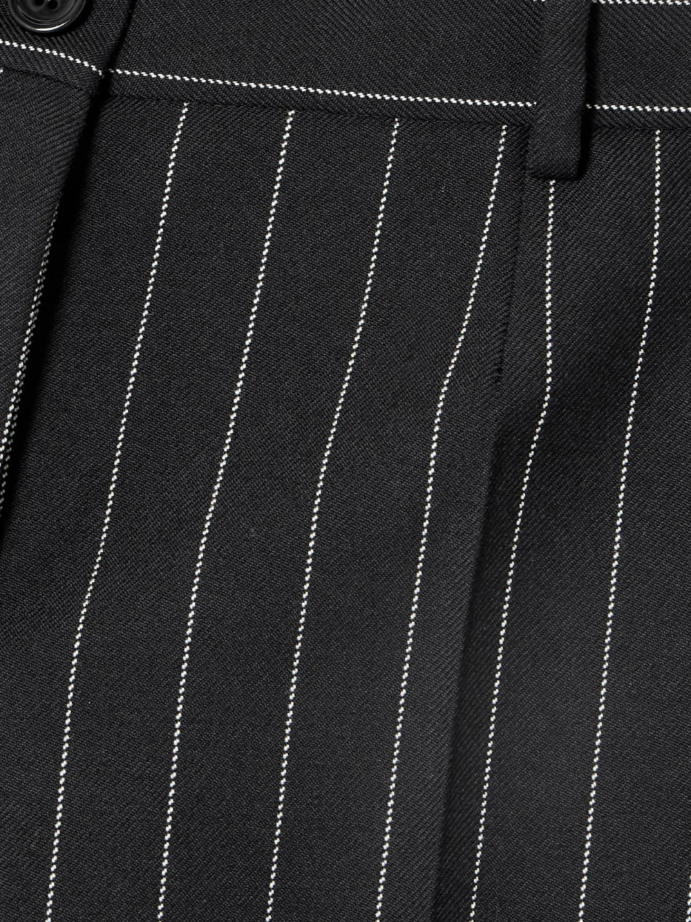 Close-up detail of the Dolce & Gabbana Pinstriped Wool Wide-leg Pants