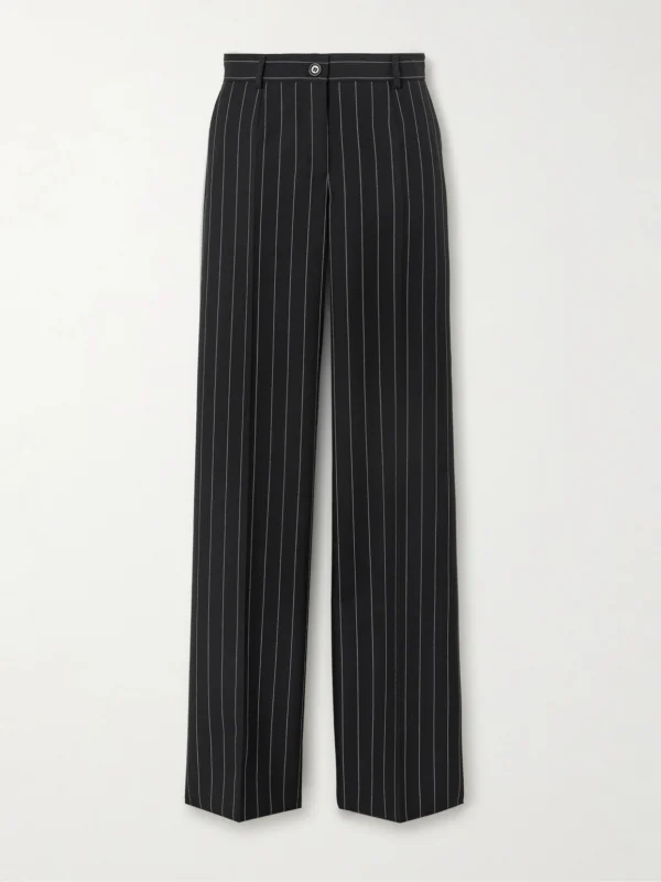 Dolce & Gabbana Pinstriped Wool Wide-leg Pants