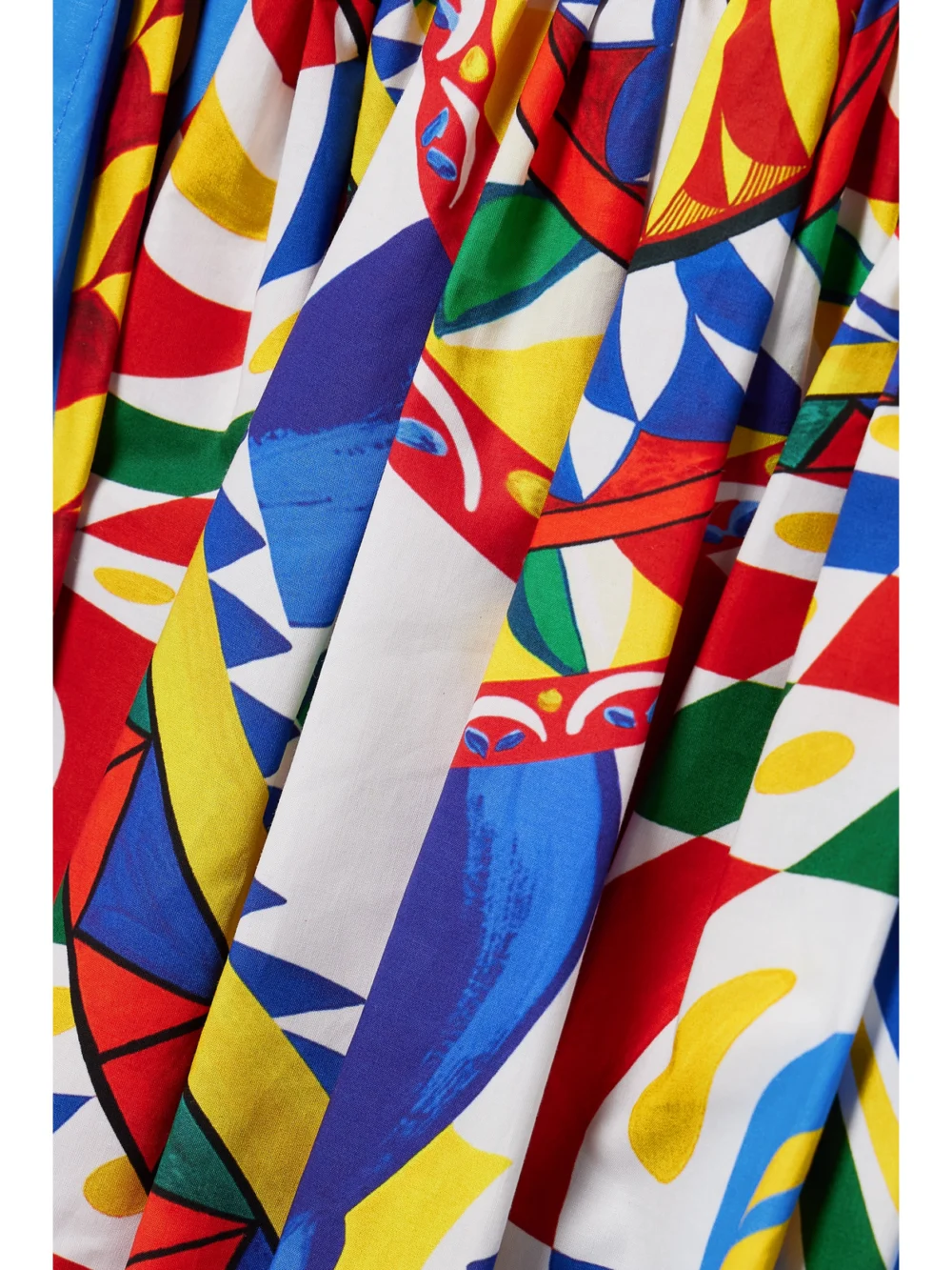 Close-up detail of the Dolce & Gabbana Pleated Printed Cotton-poplin Mini Dress