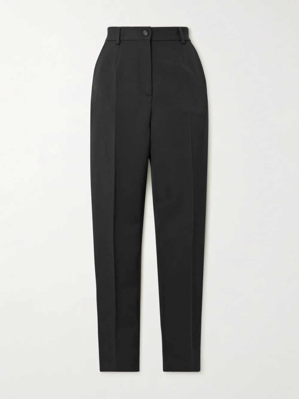Dolce & Gabbana Pleated Wool-blend Gabardine Straight-leg Pants in black